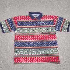 Cotton Mill Polo‎ Shirt Mens XL Colorful 90's Collared